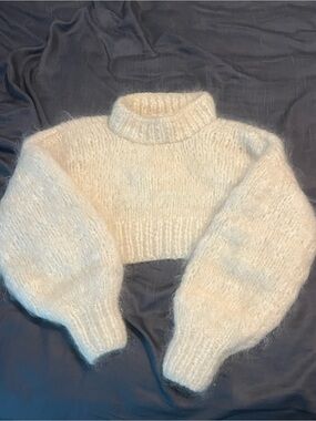 VGUC Frisson Knits Cropped Mohair Turtleneck Sweater One Size